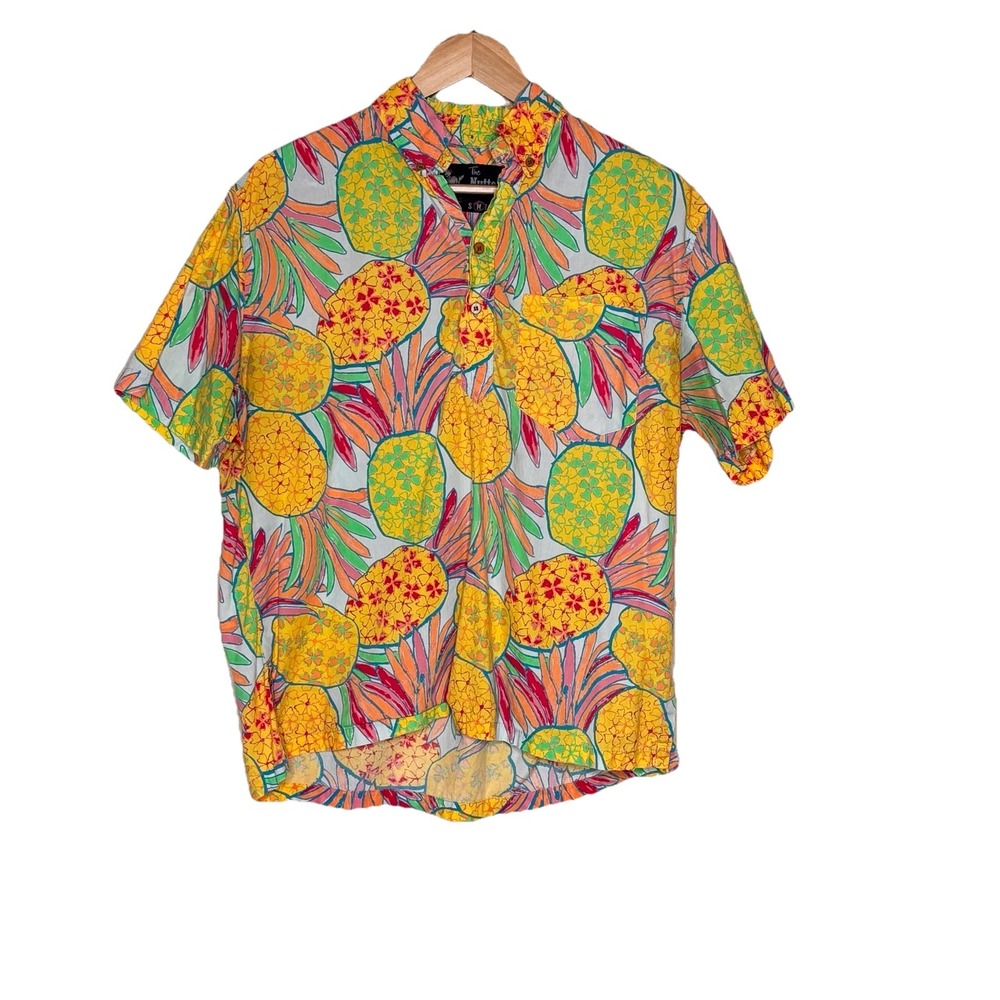 Chubbies The Nutter Mens Floral Hawaiian Popover Shirt Size‎ M Pineapple Beach